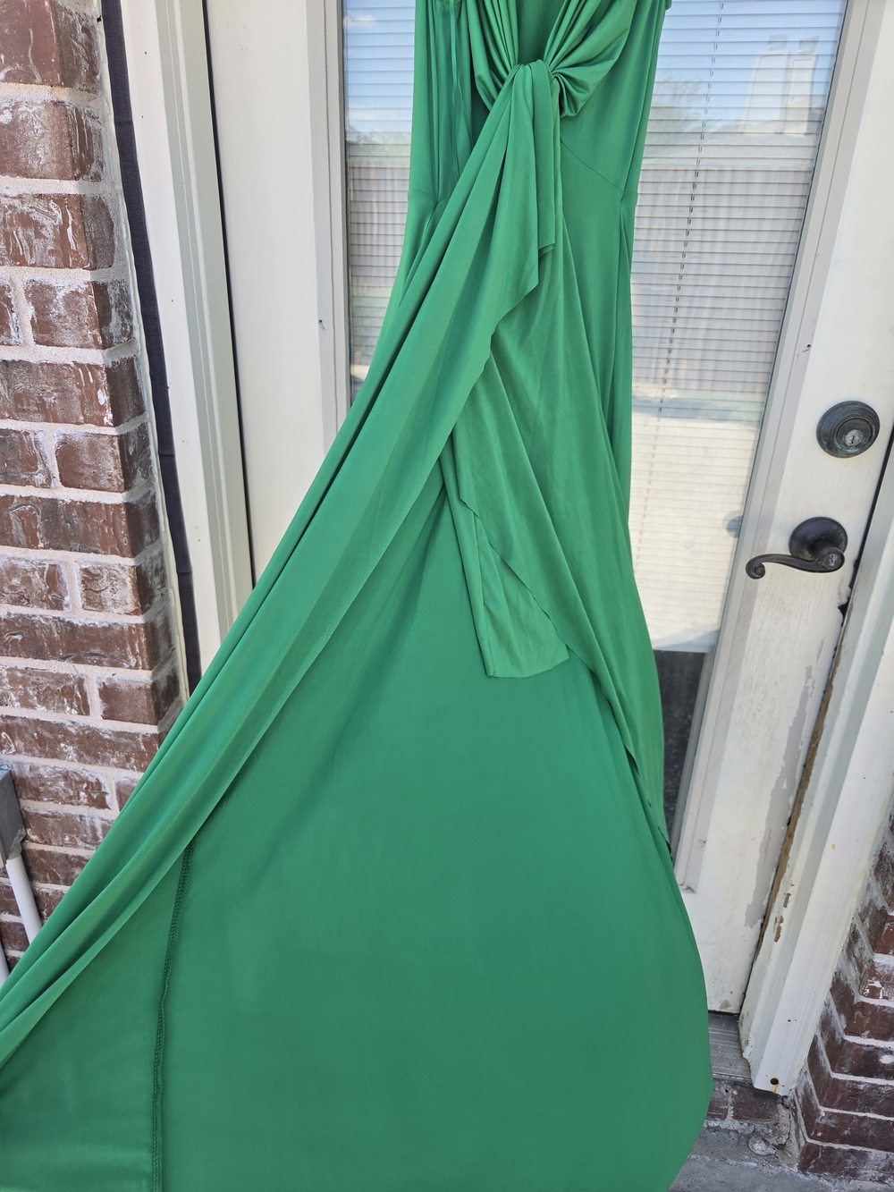 Zara Kelly Green Twist-Detail Maxi Dress
